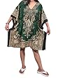 Mogul Bohemian Kaftan Dresses Short Green Caftan Cover up Tunic Beach Dress