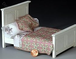 1:48 Miniature Pink Green Quilt by Lindee's Little Linens