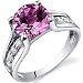 Solitaire Style 2.75 carats Pink Sapphire Ring in Sterling Silver Rhodium Finish Available in Sizes 5 thru 9
