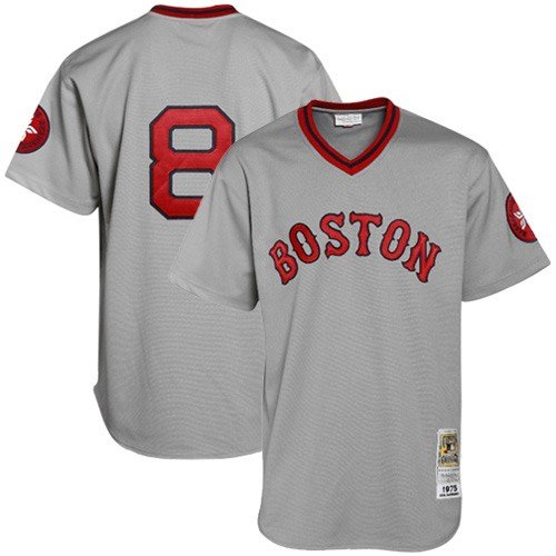 Mitchell & Ness Carl Yastrzemski Boston Red Sox Cooperstown Authentic Throwback Jersey-#8 Gray (44)