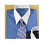 Solid Cotton Pinpoint Oxford White Collar and White French Cuff Dress Shirt French Blue 15.5/35