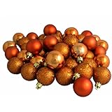 Vickerman 4-Finish Ornament Set, Includes 96 Per Box, 1.6-Inch, Burnish Orange