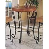 Wood And Metal Bar Table With Scroll Design by 
