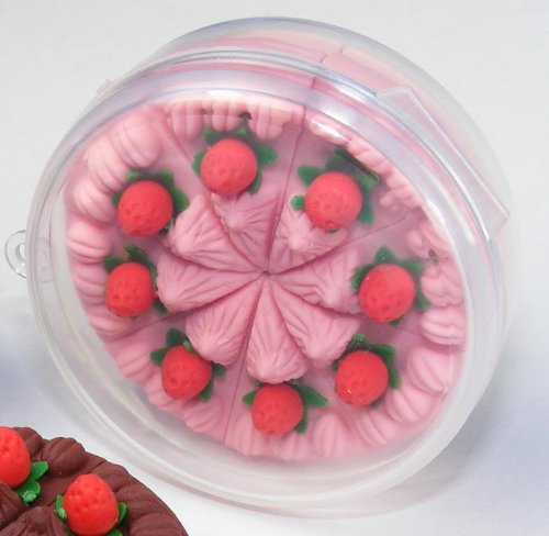 Whole Strawberry Cake in a Round Box - Japanese Erasers