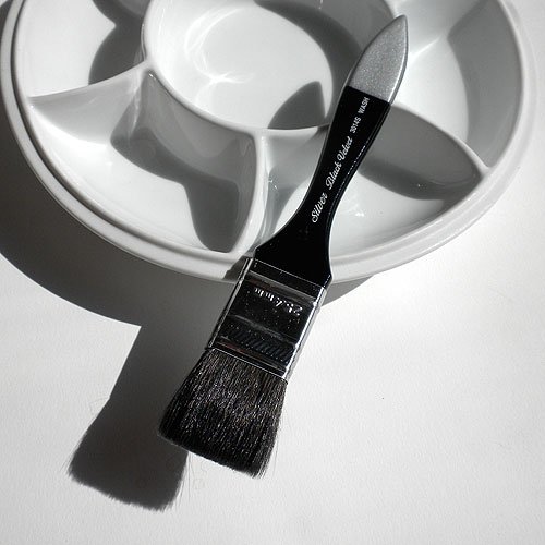 Silver Brush 3025S-L Black Velvet Short Handle Blend Squirrel and Risslon Brush Jumbo Round Wash LargeB004BNFADY