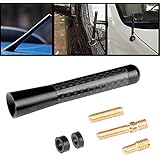3" inch 76mm 100% Carbon Fiber Black SHORT Universal Fit Antenna