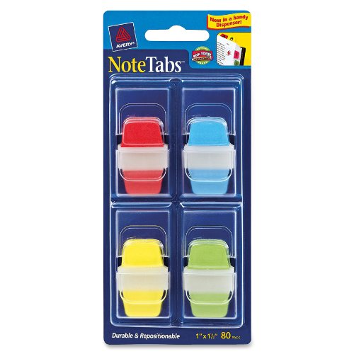 Avery Mini NoteTabs, 1 x 1.5, Assorted Colors, Pack of 80 (16346) Avery Mini NoteTabs, 1 x 1.5, Assorted Colors, Pack of 80 (16346)
