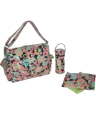 Kalencom Pram Bag - Paisley Watermelon (Dark Pink)