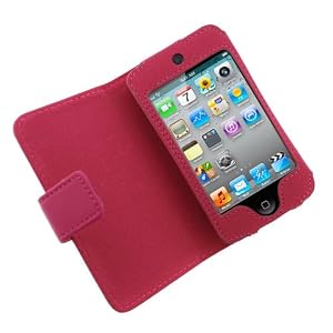 GTMax Premium Folio Wallet Leather Cover Case - Hot Pink for Apple iPod touch 8GB 32GB 64G 4G 4 (4th Generation)