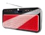 Dual DAB 12 Digitalradio (DAB, DAB+, UKW, Senderspeicher, LCD-Display, Kopfh�reranschluss, Snooze, Wecker, Stereo) Schwarz/Rot