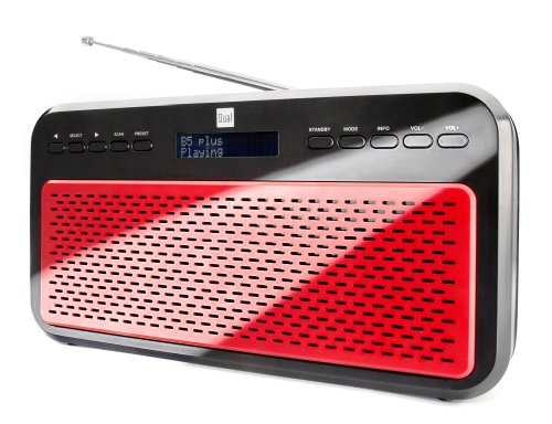 DGC GmbH Dual DAB 12 Digitales Radio (DAB+/DAB/UKW Tuner, PLL-RDS) schwarz/rot