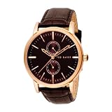 Ted Baker Men's TE1013 Sui-Ted Round Multi-Function Leather Strap Watch