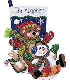 Dimensions Togoggan Trio Stocking Felt Applique Kit