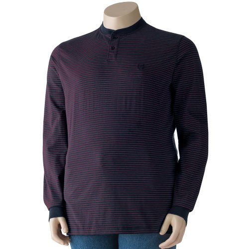Chaps Big & Tall Henley, Size 2XT, Navy/Red Stripe