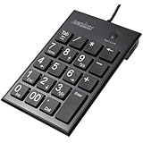 Perixx PERIPAD-202HB, Numeric Keypad for Laptop - USB - Built-in 2xUSB Hub - Tab Key Feature - Full Size 19 Keys - Big Print Letters - Silent X Type Scissor Keys - Black