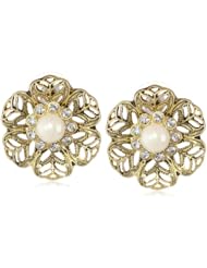 Carolee "Little Surfer Girl" Floral Button Earrings