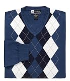 David Leadbetter Argyle V-Neck Sweater