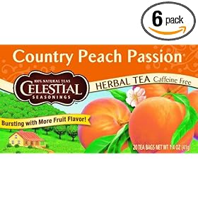 Celestial Seasonings Herb Tea, Country Peach Passion, 20-Count Tea Bags (Pack of 6)