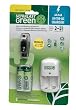 UltraLast Green 2AA/AAA/USB On-the-Go Charger with 2 AA Everyday Precharged Batteries