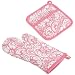 DII Pink Cosmo Printed Damask Oven Mitt and Potholder Set