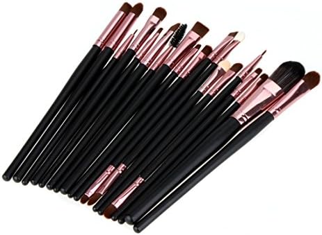 Aliliya Professional 20PCS Premium Luxurious Synthetic Hair Kabuki Makeup Brush Set Brush Makeup Brush Kit For Eyes - Golded Black