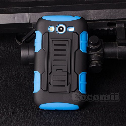 Galaxy Grand Duos / Lite / Neo / Neo Plus Case, Cocomii® [HEAVY DUTY] Galaxy Grand Duos / Lite / Neo / Neo Plus Robot Case **NEW** [ULTRA FUTURE ARMOR] Premium Belt Clip Holster Kickstand Bumper Case [MILITARY DEFENDER] Full-body Rugged Dual Layer Hybrid Protective Cover Bumper Case [COCOMII WARRANTY] ::: The Ultimate Protection from Drops and Impacts for your Samsung Galaxy Grand Duos, Lite, Neo, Neo Plus, I9080, I9082, I9060 (Black/Blue) ::: ★★★★★