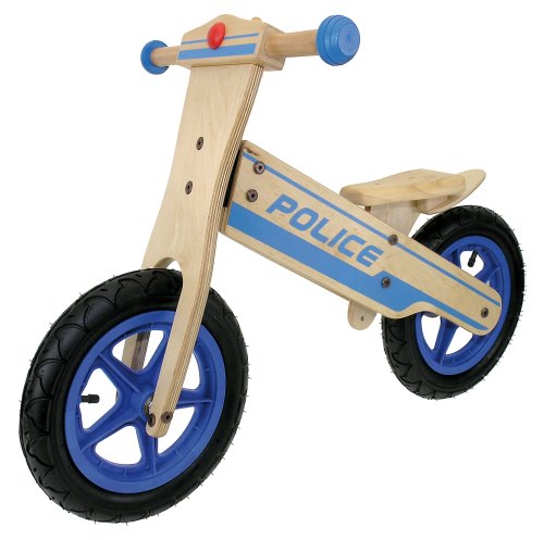 Unbekannt Holz-Kinderlaufrad  Police ,659978 natur/ blau, 30,5 cm (12 Zoll)