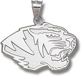 Missouri Tigers Solid Sterling Silver Tiger Head 13/16'' Pendant