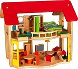 51qMQK6Q1BL. SL160  Voila wooden doll house with furniture M   Happy Home