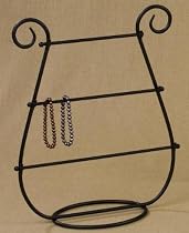 Table Top Jewelry Bracelet Holder Rack Stand Display Black Metal Harp
