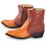Mens Durango Boot® Ostrich Print Side - zips Cognac by Durango