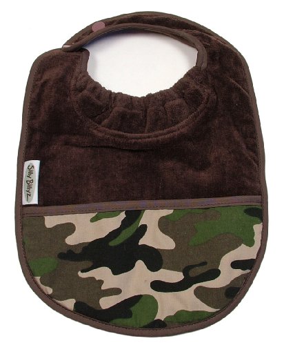 Silly Billyz Towel Pocket Bib, Chocolate Camo, 3 mos - 3 Yrs