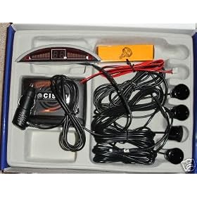 Silver Wireless Car reversing parking Four 4 rear sensors with Colour LED displayer