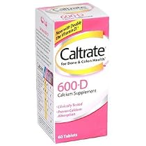 Caltrate 600 Plus D Calcium Supplement Tablets with Vitamin D, 60-Count Bottles (Pack of 3)
