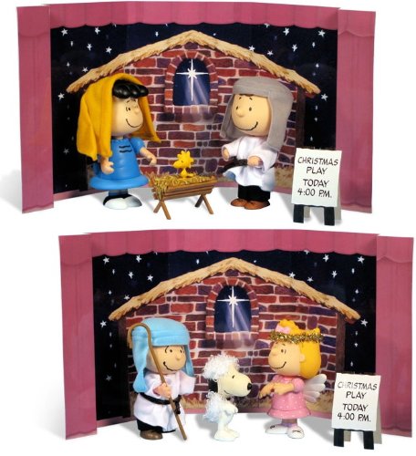 Peanuts Charlie Brown Christmas Nativity Action Figure Set of 6