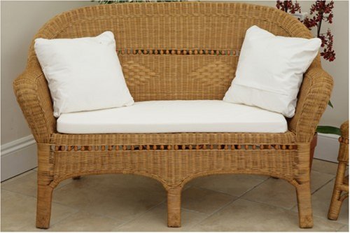 Childrens Toyshop  Kitchen & Housewares : Wilton Natural / Tan Rattan Conservatory Sofa Wicker