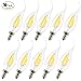 SUNMEG C35T 6W LED Candelabra Bulb E12 Base,LED Filament Bulb Dimmable, 2700K Warm White, 360 Degree Beam Angle, Equivalent to Standard 60W Incandescent Chandelier Bulb (10 Pack)