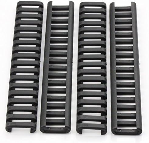 4pcs 7" 18 Slot Tactical Ladder Rail Cover Protector Picatinny Quad Black