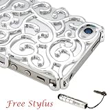 Luxury Silver Chrome Electroplating Hollow Pattern PC Hard Back Case Cover