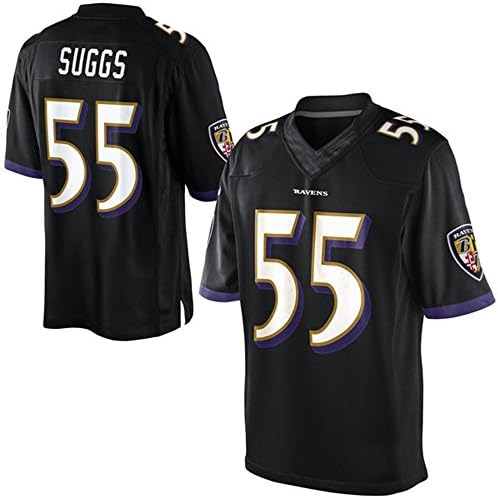 JADFRGH Baltimore City Football Ravens Terrell Suggs#55 Adult Popular Jersey (Black, M)