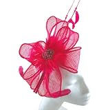 Sinamay & Feathers Fuchsia Structured Fascinator Headband