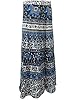Wrap Skirt White Blue Printed Cotton Wrap Around Long Skirts Dress