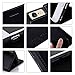 Nouske iPhone 6/6S Flip Folio Wallet Stand up Credit Card Holder Leather Case Cover Holster/Magnetic Closure/TPU bumper/360 Full Body protection, Black
