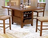 Mission Oak Counter Height Dining Table with 4 Bar Chairs