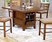 Mission Oak Counter Height Dining Table with 4 Bar Chairs