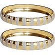 Gold and Rodium Plated Bangle Bracelets Pair Womens Costume Jewelry in Indian-Style 2.3 inches