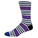 Ike Behar Men's 3 Pack Colorful Patterned Crew Dress Socks (Charcoal Teal Stripes)