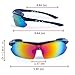 RIVBOS 806 POLARIZED Sports Sunglasses with 5 Set Interchangeable Lenses for Cycling