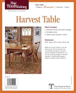 Fine Woodworking 11210 Harvest Table Plan - Amazon.com
