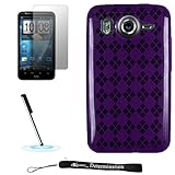 Purple Smooth Durable TPU Skin with Argyle Texture Design Protector / Silic ....